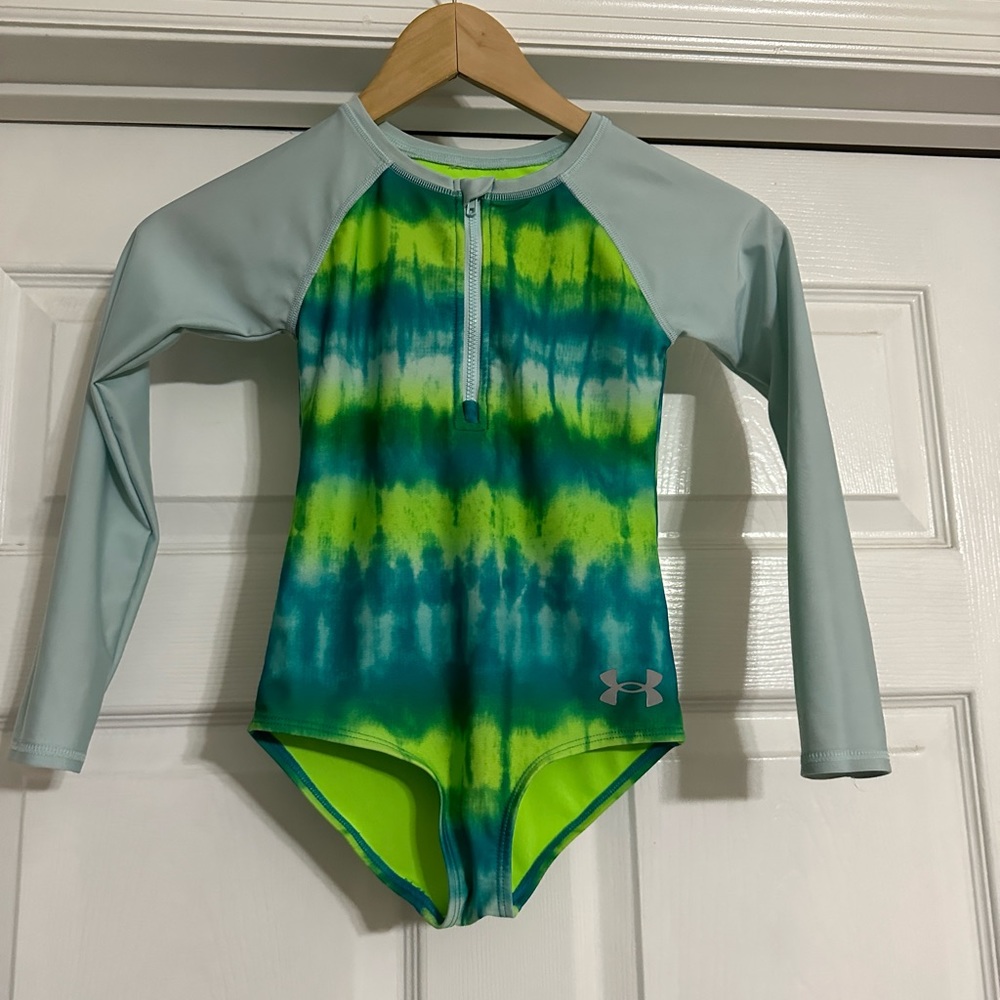 Under Armour Swim Suit in Blue/Green Tie-Dye